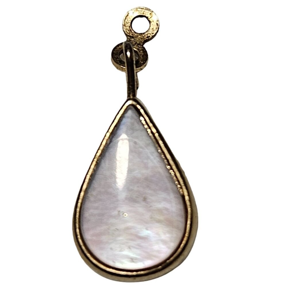 Vintage Faux Pearl Teardrop Pendant for Necklace Gold Tone Retro Fashion Jewelry